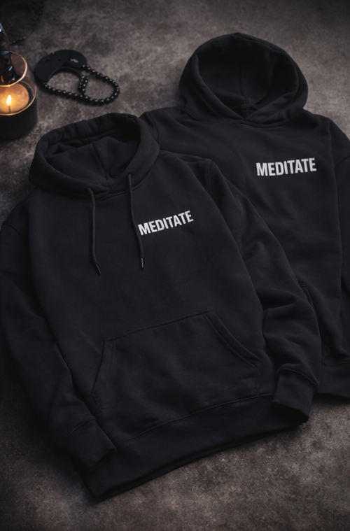Meditation Graphic Printed Full Sleeves Hoodie
