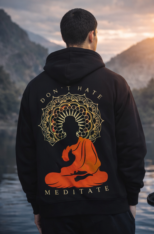 Meditation Graphic Printed Full Sleeves Hoodie
