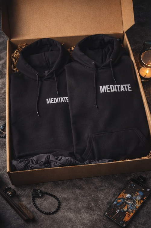 Meditation Graphic Printed Full Sleeves Hoodie